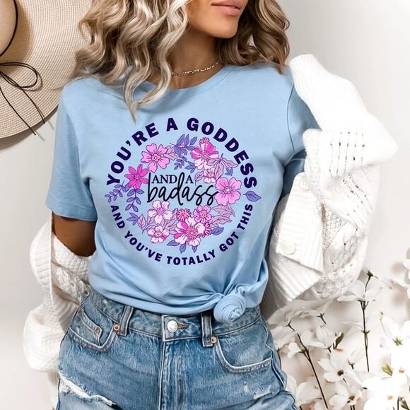 **SALE Goddess and Badass Graphic Tee Size XL - Picture 1 of 2